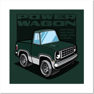 Dark Green Iridescent - Power Wagon (White Base) Posters and Art